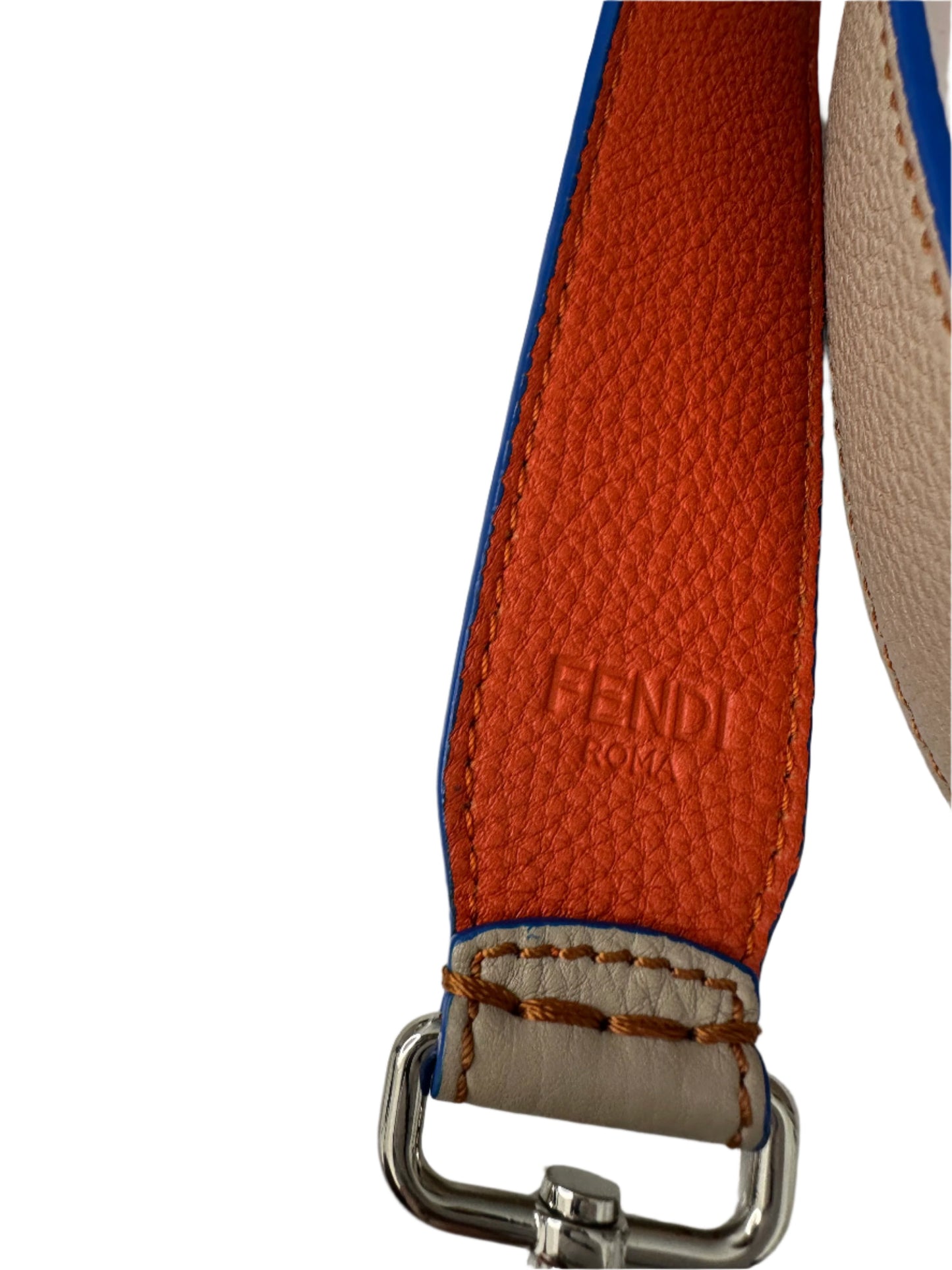 Fendi Strap You Shoulder Strap in Taupe and Orange