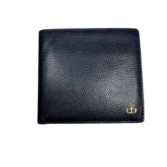 Christian Dior Bifold Wallet in Black Leather