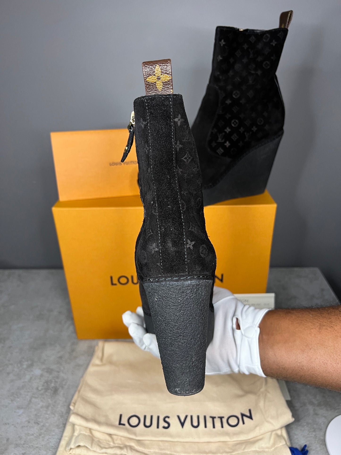 Louis Vuitton Frosty Wedge Ankle Boot – Swap Hands Inc.