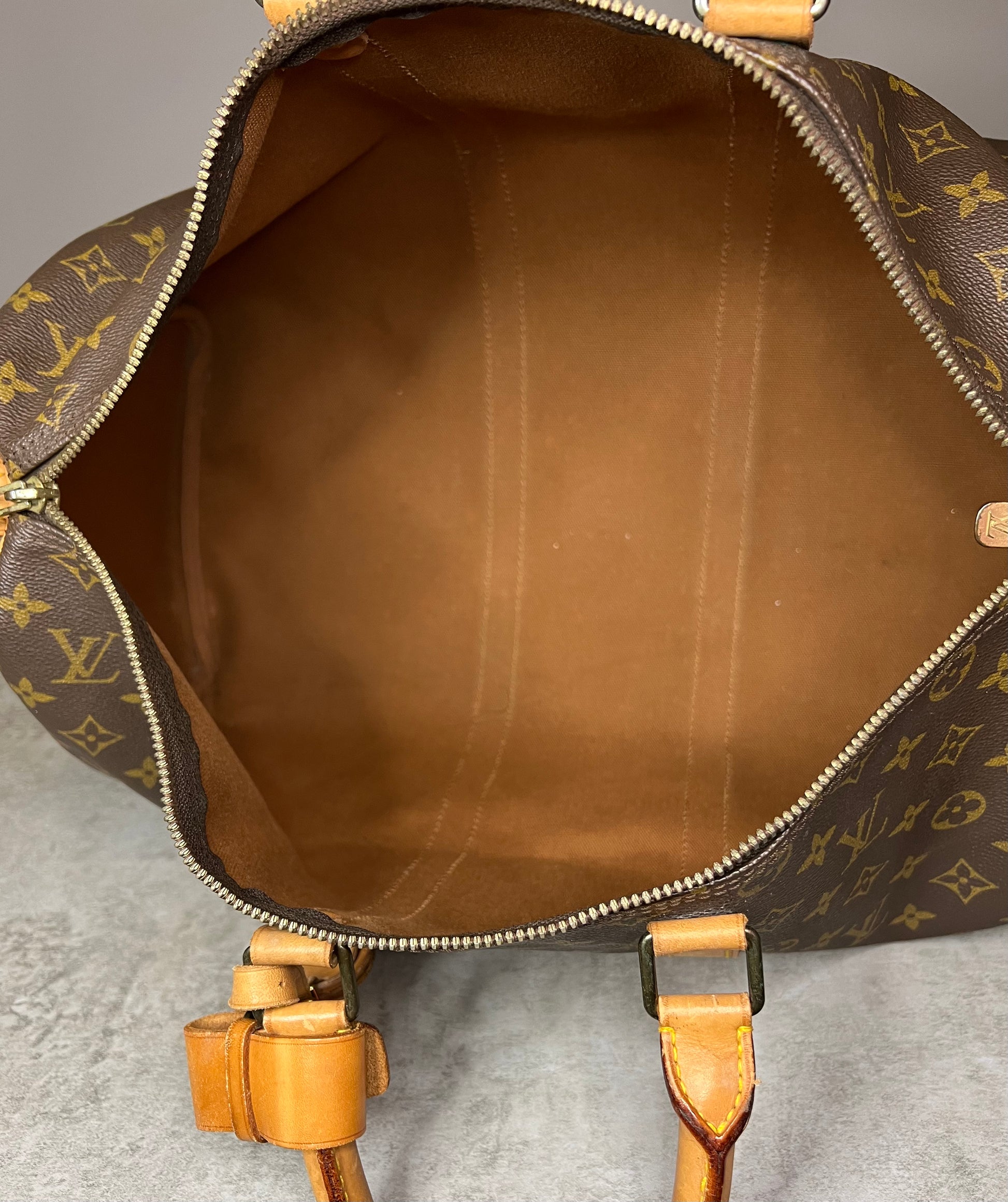 Louis Vuitton Citrine Monogram Vernis Keepall 45 Gold Hardware (Like New), Handbag